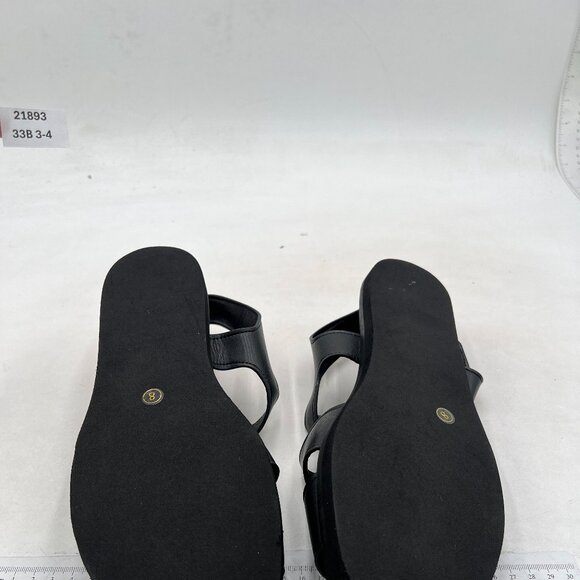 YDN Women's Cute Flat Round Toe Sandals Strappy Low Heels Adjustable Strap Balck - Picture 7 of 8